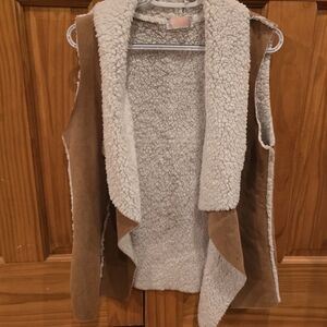 Cozy Brown and Cream Sherpa Vest